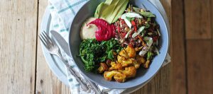 Vegan Roasted Cauliflower and Kale Hippie Bowl